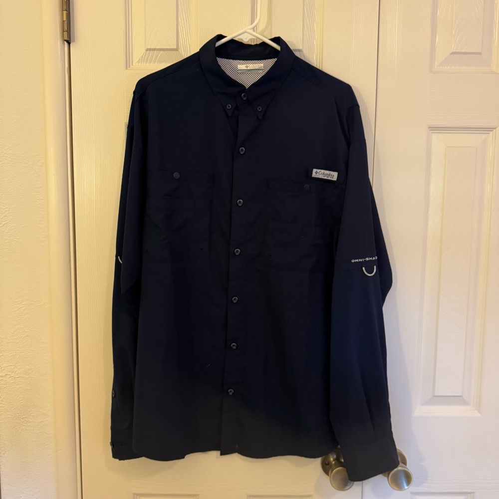 Columbia Dark Blue Long Sleeve Jacket Omni-Shade
